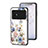 Funda Bumper Silicona Gel Espejo Flores Carcasa S01 para Xiaomi Poco M4 5G