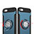 Funda Bumper Silicona Mate con Anillo de dedo Soporte para Apple iPhone 5 Azul