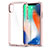 Funda Bumper Silicona Transparente Espejo 360 Grados para Apple iPhone X Rosa