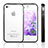 Funda Bumper Silicona Transparente Mate para Apple iPhone 4 Negro