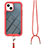 Funda Bumper Silicona y Plastico Carcasa Frontal y Trasera 360 Grados con Acollador Cordon Lanyard para Apple iPhone 14