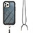 Funda Bumper Silicona y Plastico Carcasa Frontal y Trasera 360 Grados con Acollador Cordon Lanyard para Apple iPhone 15 Pro