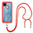 Funda Bumper Silicona y Plastico Carcasa Frontal y Trasera 360 Grados con Acollador Cordon Lanyard para Realme C25Y India