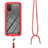 Funda Bumper Silicona y Plastico Carcasa Frontal y Trasera 360 Grados con Acollador Cordon Lanyard para Samsung Galaxy M02s