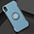 Funda Bumper Silicona y Plastico Mate Carcasa con Anillo de dedo Soporte S01 para Apple iPhone XR