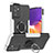 Funda Bumper Silicona y Plastico Mate Carcasa con Magnetico Anillo de dedo Soporte J01X para Samsung Galaxy Quantum4 5G