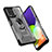 Funda Bumper Silicona y Plastico Mate Carcasa con Magnetico Anillo de dedo Soporte J02S para Samsung Galaxy A22 4G
