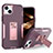 Funda Bumper Silicona y Plastico Mate Carcasa con Magnetico Anillo de dedo Soporte J03S para Apple iPhone 14