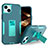 Funda Bumper Silicona y Plastico Mate Carcasa con Magnetico Anillo de dedo Soporte J03S para Apple iPhone 14