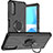 Funda Bumper Silicona y Plastico Mate Carcasa con Magnetico Anillo de dedo Soporte JX1 para Sony Xperia 10 III Lite