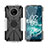Funda Bumper Silicona y Plastico Mate Carcasa con Magnetico Anillo de dedo Soporte JX2 para Nokia C200