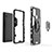 Funda Bumper Silicona y Plastico Mate Carcasa con Magnetico Anillo de dedo Soporte KC1 para Samsung Galaxy A21s