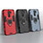 Funda Bumper Silicona y Plastico Mate Carcasa con Magnetico Anillo de dedo Soporte KC1 para Xiaomi Redmi 9 Prime India