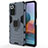 Funda Bumper Silicona y Plastico Mate Carcasa con Magnetico Anillo de dedo Soporte KC1 para Xiaomi Redmi Note 10 Pro 4G