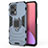 Funda Bumper Silicona y Plastico Mate Carcasa con Magnetico Anillo de dedo Soporte KC1 para Xiaomi Redmi Note 11T Pro+ Plus 5G