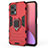 Funda Bumper Silicona y Plastico Mate Carcasa con Magnetico Anillo de dedo Soporte KC1 para Xiaomi Redmi Note 12T Pro 5G