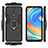 Funda Bumper Silicona y Plastico Mate Carcasa con Magnetico Anillo de dedo Soporte KC1 para Xiaomi Redmi Note 9 Pro Max