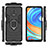 Funda Bumper Silicona y Plastico Mate Carcasa con Magnetico Anillo de dedo Soporte KC1 para Xiaomi Redmi Note 9S