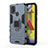 Funda Bumper Silicona y Plastico Mate Carcasa con Magnetico Anillo de dedo Soporte KC2 para Samsung Galaxy M31 Prime Edition