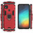 Funda Bumper Silicona y Plastico Mate Carcasa con Magnetico Anillo de dedo Soporte KC2 para Xiaomi Redmi 9 Activ