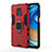 Funda Bumper Silicona y Plastico Mate Carcasa con Magnetico Anillo de dedo Soporte KC2 para Xiaomi Redmi Note 9 Pro Max