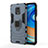 Funda Bumper Silicona y Plastico Mate Carcasa con Magnetico Anillo de dedo Soporte KC2 para Xiaomi Redmi Note 9 Pro Max