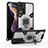 Funda Bumper Silicona y Plastico Mate Carcasa con Magnetico Anillo de dedo Soporte KC3 para Xiaomi Redmi Note 11 Pro+ Plus 5G