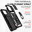 Funda Bumper Silicona y Plastico Mate Carcasa con Magnetico Anillo de dedo Soporte MQ1 para Apple iPhone 13 Pro Max