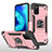 Funda Bumper Silicona y Plastico Mate Carcasa con Magnetico Anillo de dedo Soporte MQ1 para Samsung Galaxy A02s