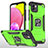 Funda Bumper Silicona y Plastico Mate Carcasa con Magnetico Anillo de dedo Soporte MQ1 para Samsung Galaxy A03