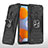Funda Bumper Silicona y Plastico Mate Carcasa con Magnetico Anillo de dedo Soporte MQ1 para Samsung Galaxy A11