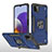 Funda Bumper Silicona y Plastico Mate Carcasa con Magnetico Anillo de dedo Soporte MQ1 para Samsung Galaxy A22 5G