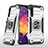 Funda Bumper Silicona y Plastico Mate Carcasa con Magnetico Anillo de dedo Soporte MQ1 para Samsung Galaxy A30S