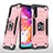 Funda Bumper Silicona y Plastico Mate Carcasa con Magnetico Anillo de dedo Soporte MQ1 para Samsung Galaxy A70S