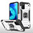 Funda Bumper Silicona y Plastico Mate Carcasa con Magnetico Anillo de dedo Soporte MQ1 para Samsung Galaxy F02S SM-E025F