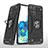 Funda Bumper Silicona y Plastico Mate Carcasa con Magnetico Anillo de dedo Soporte MQ1 para Samsung Galaxy S20 Plus