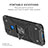 Funda Bumper Silicona y Plastico Mate Carcasa con Magnetico Anillo de dedo Soporte MQ1 para Xiaomi POCO C3