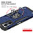 Funda Bumper Silicona y Plastico Mate Carcasa con Magnetico Anillo de dedo Soporte MQ1 para Xiaomi Redmi 11 Prime 5G