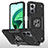 Funda Bumper Silicona y Plastico Mate Carcasa con Magnetico Anillo de dedo Soporte MQ1 para Xiaomi Redmi Note 11E 5G