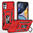 Funda Bumper Silicona y Plastico Mate Carcasa con Magnetico Anillo de dedo Soporte MQ2 para Motorola Moto G22