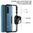 Funda Bumper Silicona y Plastico Mate Carcasa con Magnetico Anillo de dedo Soporte MQ2 para Xiaomi Redmi Note 9