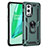 Funda Bumper Silicona y Plastico Mate Carcasa con Magnetico Anillo de dedo Soporte MQ3 para OnePlus 9 Pro 5G