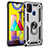 Funda Bumper Silicona y Plastico Mate Carcasa con Magnetico Anillo de dedo Soporte MQ3 para Samsung Galaxy M21s