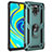 Funda Bumper Silicona y Plastico Mate Carcasa con Magnetico Anillo de dedo Soporte MQ3 para Xiaomi Redmi Note 9 Pro