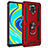 Funda Bumper Silicona y Plastico Mate Carcasa con Magnetico Anillo de dedo Soporte MQ3 para Xiaomi Redmi Note 9 Pro