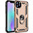 Funda Bumper Silicona y Plastico Mate Carcasa con Magnetico Anillo de dedo Soporte para Apple iPhone 11 Pro Max