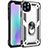 Funda Bumper Silicona y Plastico Mate Carcasa con Magnetico Anillo de dedo Soporte para Apple iPhone 11 Pro Max