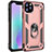 Funda Bumper Silicona y Plastico Mate Carcasa con Magnetico Anillo de dedo Soporte para Apple iPhone 11 Pro Max