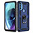 Funda Bumper Silicona y Plastico Mate Carcasa con Magnetico Anillo de dedo Soporte para Motorola Moto G71 5G