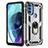 Funda Bumper Silicona y Plastico Mate Carcasa con Magnetico Anillo de dedo Soporte para Motorola Moto G71 5G